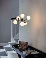 Halo Design Atom Pendel Ø45 Opal/Sort Halo Design Atom Pendel Ø45 Opal/Sort