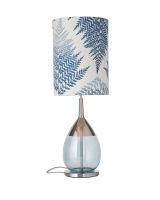 Ebb & Flow Lute Lampefod - Topaz Blå/Platinium m/ SH101049 lampeskærm