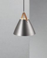 Nordlux Strap 27 - Børstet stål m/ brun rem