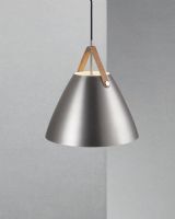 Nordlux Strap 36 - Børstet stål m/ brun rem