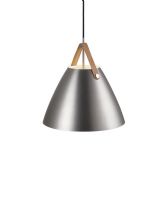 Nordlux Strap 36 - Børstet stål m/ brun rem