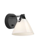 Nordlux Strap 15 - Opal/Sort m/ sort rem